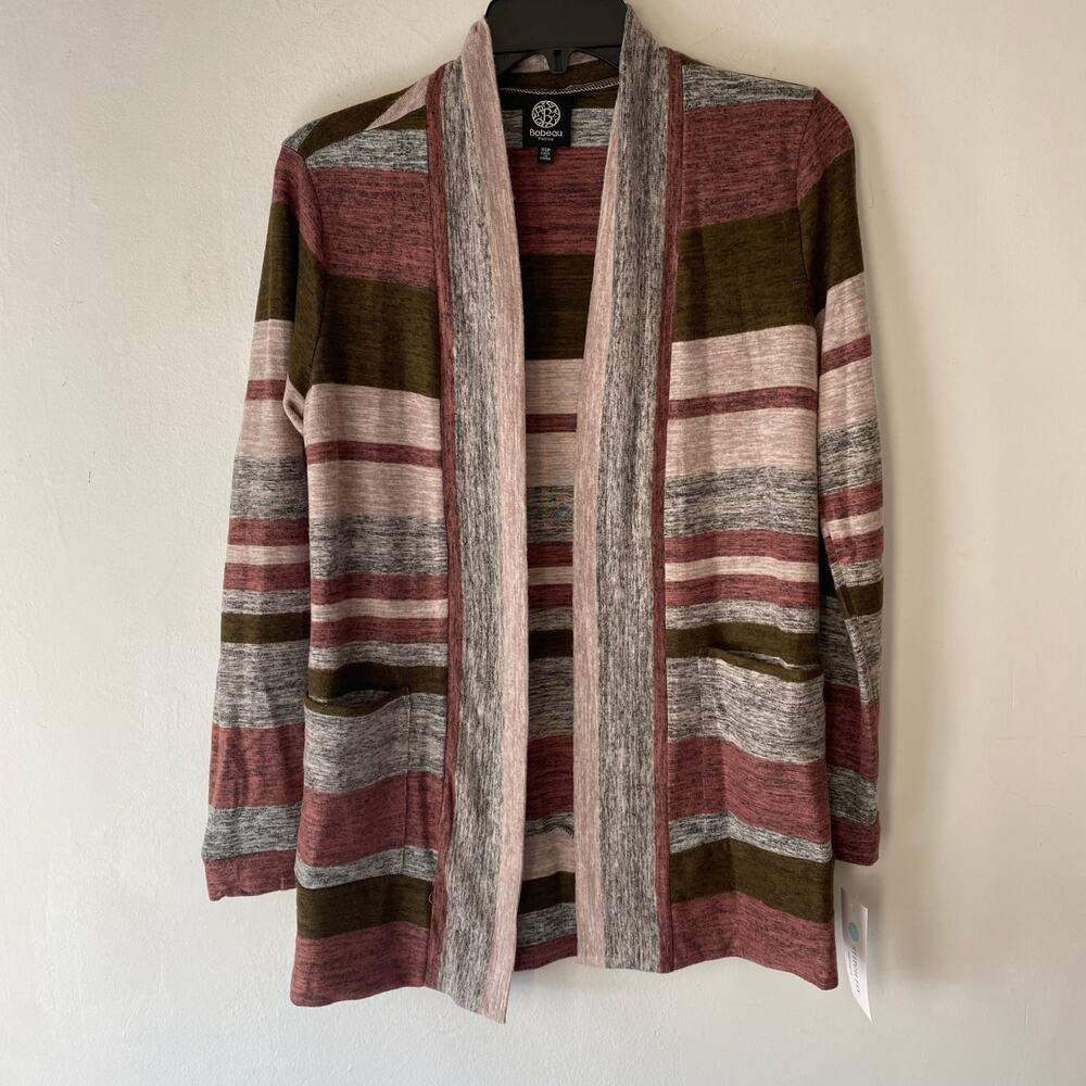 Bobeau Long sleeve Open‎ Front Cardigan Sweater SZ XS NWT Career Casual Work